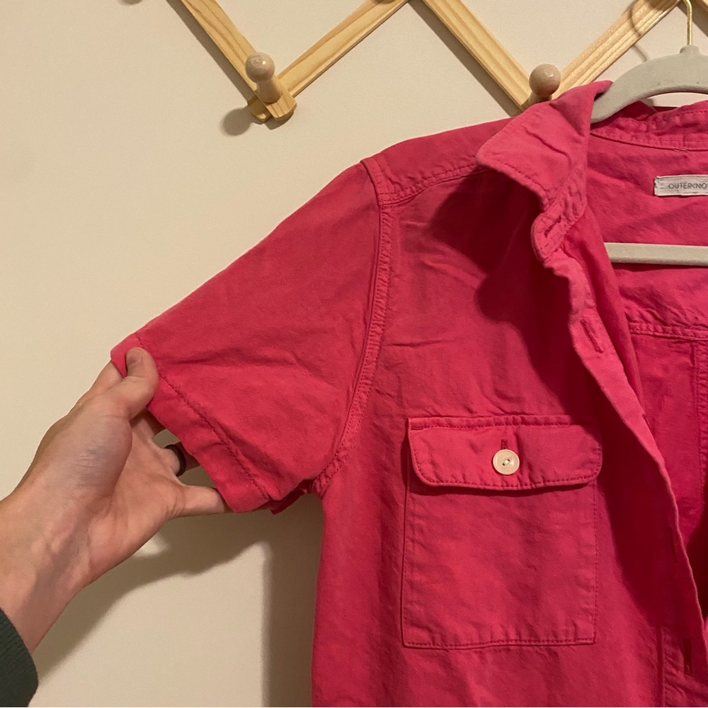 Outerknown Bright Pink Linen Blend Jumpsuit size Medium - Picture 2 of 8